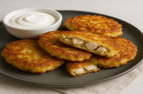 Деруни з курицею